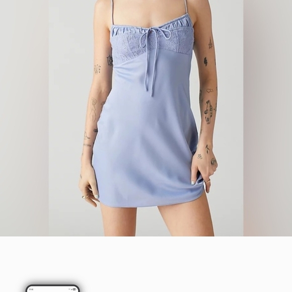 Urban Outfitters Other - Urban Outfitters Light Blue Lace Chemise womens size large